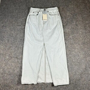 Industry Republic Clothing Midi Skirt Women's Size 4 Blue Denim W/Front Slit